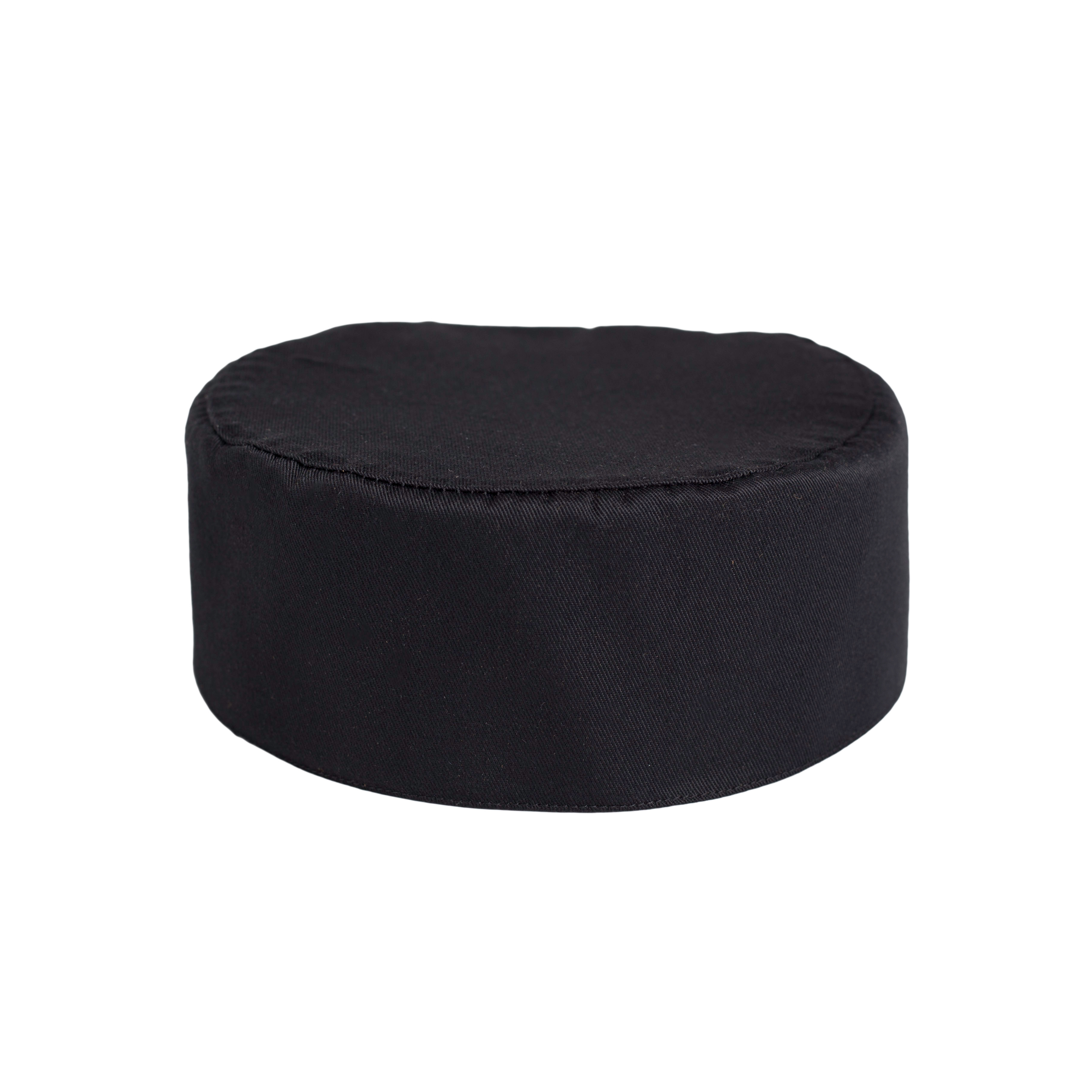 black pillbox hat