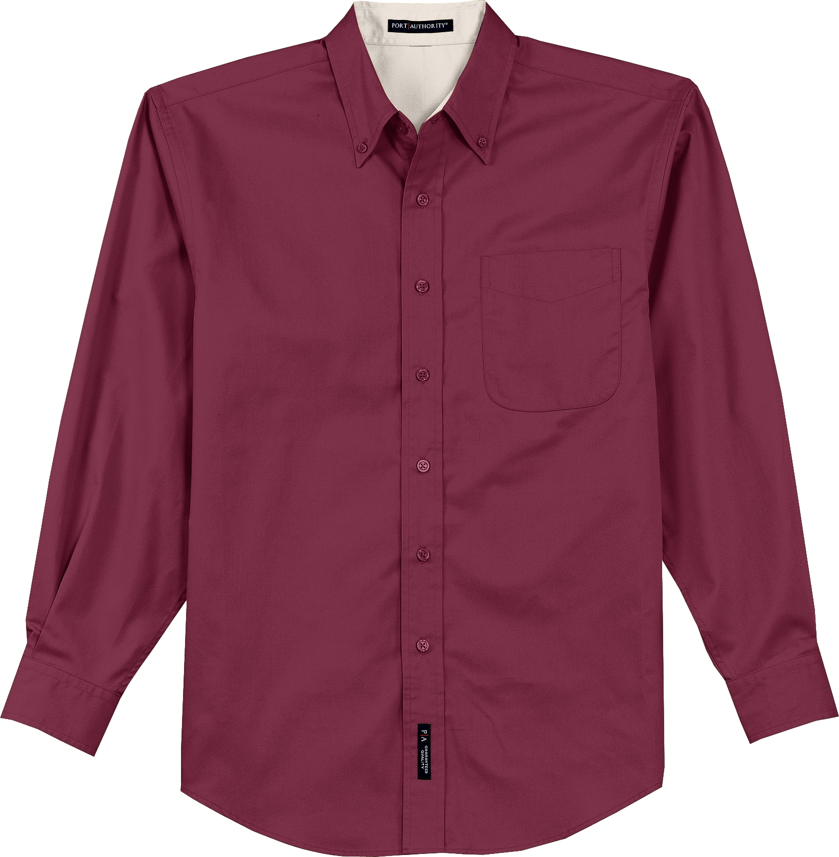 maroon long sleeve dress shirt