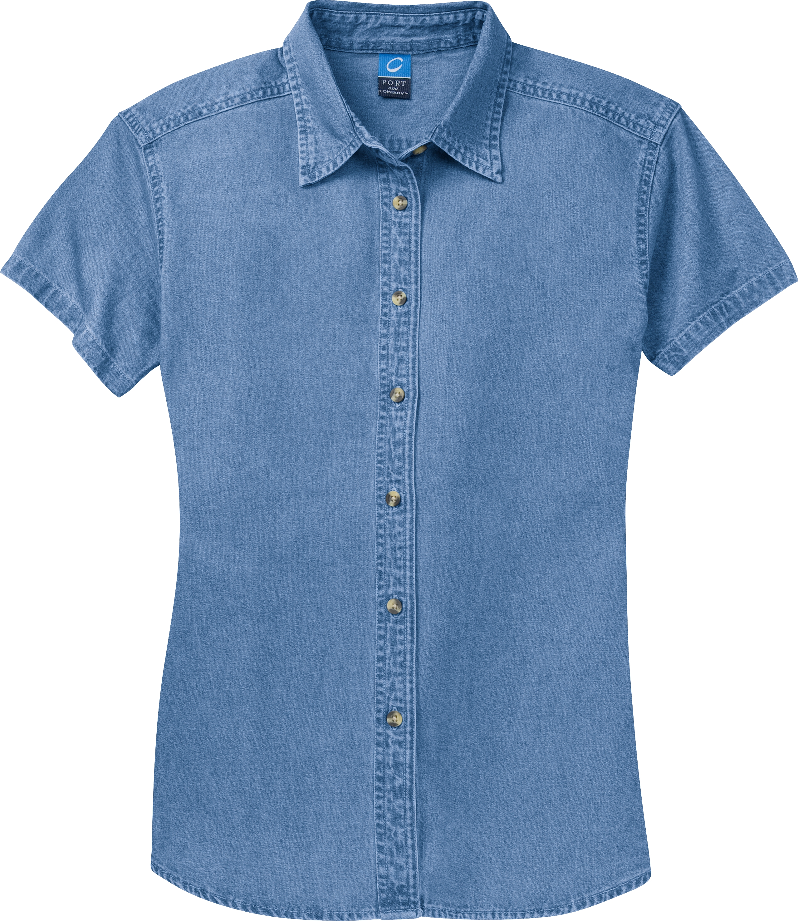 ladies short sleeve denim shirt