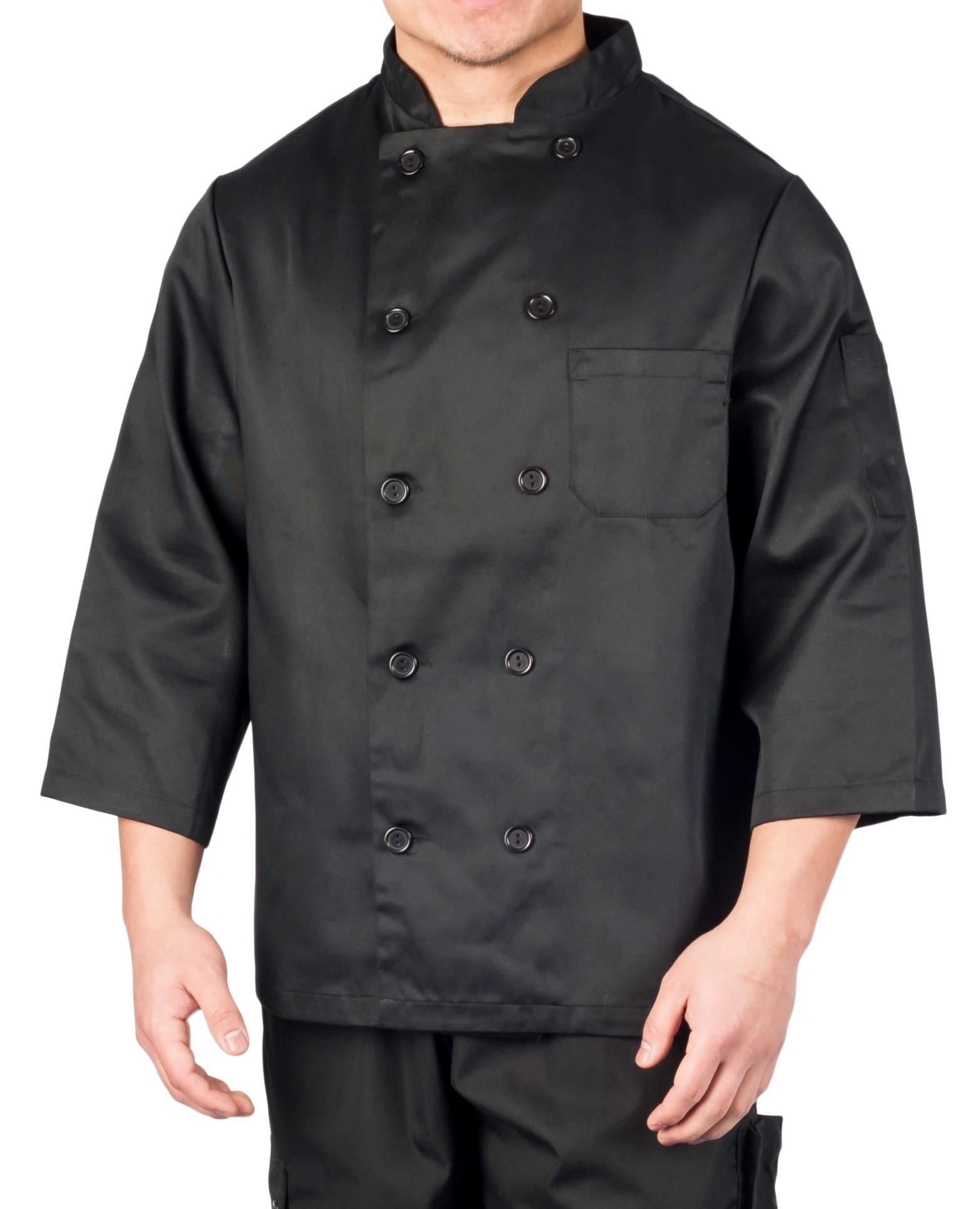 Black Classic 3/4 Sleeve Chef Coats | KNG.com